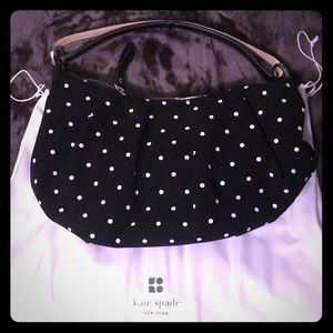 Kate spade hobo polka dot suede bag.